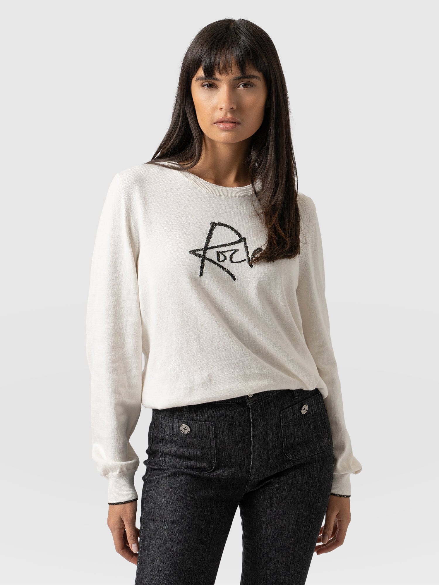 Rock Intarsia Jumper - Cream